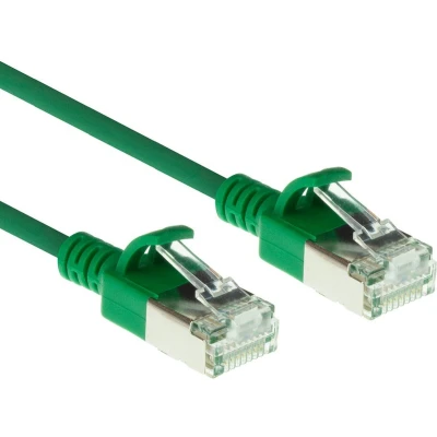Afbeelding van ACT DC7752 LSZH U/FTP CAT6A Datacenter Slimline Patchkabel Snagless RJ45 Connectoren Groen 25 cm