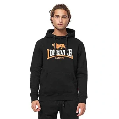 Afbeelding van Lonsdale Hoodie Thurning Kapuzensweatshirt normale Passform Black/Orange/White L