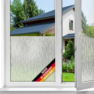 Afbeelding van d c fix Japondi Raamfolie, static Premium Japondi, uv bescherming, zichtwering, aan beide zijden ondoorzichtig, statisch zelfklevend, voor badkamer, keuken, glazen deur, melkglasfolie, zichtwerende