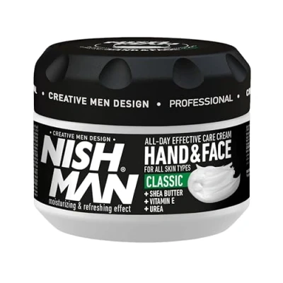 Afbeelding van Nishman Hand en Gezichts Crème 300ML Hydraterende, Voedende Verzorgende voor Gezonde Huid Ideaal Droge Gevoelige (Classic)
