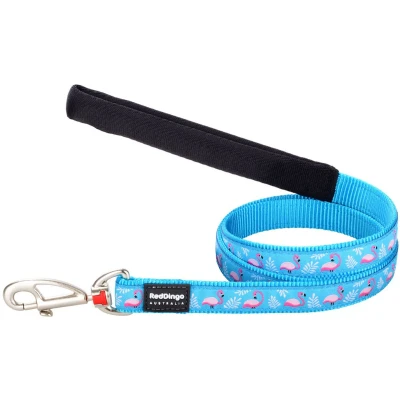 Afbeelding van Hondenriem Red Dingo STYLE FLAMINGO Turkoois 15mm x 120 cm