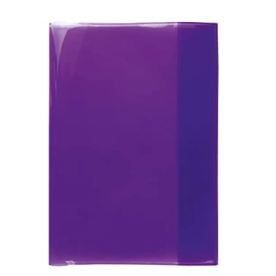Afbeelding van HERMA 19608 notitieboekomslagen, A4, transparant, paars, 10 stuks, maphoezen van duurzaam, afwisbaar en extra dikke polypropyleenfolie, transparante set voor schoolschriften, gekleurd