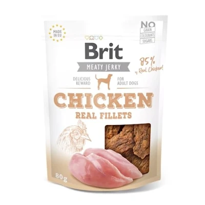 Afbeelding van Brit Jerky Chicken Real Fillets Kip hondensnoepjes 200 g