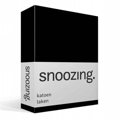 Afbeelding van Snoozing Laken Katoen Lits jumeaux 240x260 cm Zwart