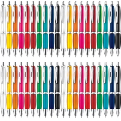 Afbeelding van ZENSCRIBE® Ergonomische balpen, 50 stuks, premium balpenset, hoogwaardig, antislip pen voor eenvoudig en zacht schrijven, blauwschrijvende kleurrijk