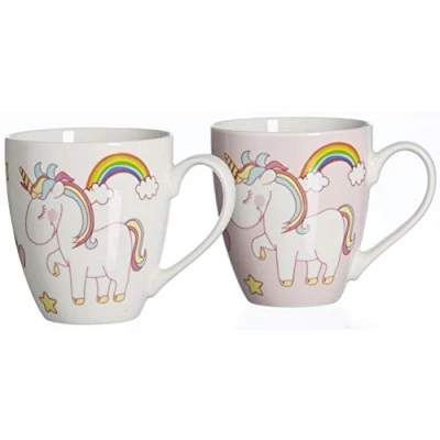Afbeelding van Jumbobekerset Unicorn, 2 delig, elk 650 ml, op kleur gesorteerd, porselein