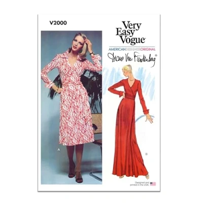 Afbeelding van VOGUE V2000H5 Misses&#039; DVF wikkeljurk van Diane von Furstenberg H5 (6 8 10 12 14)