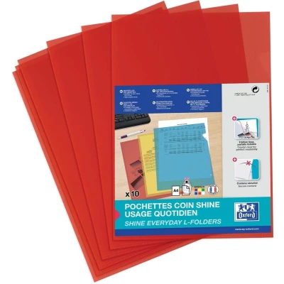 Afbeelding van OXFORD Shine L map, pak van 10 stuks, rood map