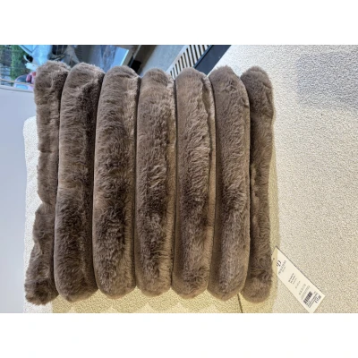 Afbeelding van Jonckheere Collectie Rib rabbit fur sierkussen taupe/grijs 50*50
