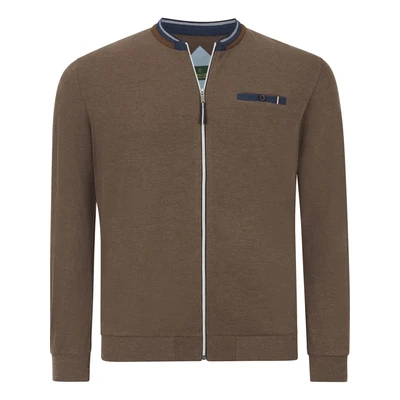 Afbeelding van Charles Colby DUKE Rupold Sweater met rits, Heren, Maat: Large, Braun