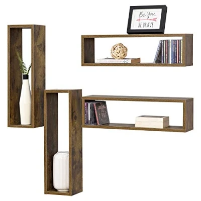 Afbeelding van Wandplank Fagernes set van 4 59x14,5x17 cm houtkleurig