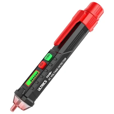 Afbeelding van ULTRICS Spanningstester, contactloze spanningsdetector 12 V 1000 V, elektrische tester met instelbare gevoeligheid, led zaklamp, alarm voor onderspanning/nuldraad en zoekpunt stoppunt