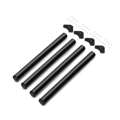 Afbeelding van Emuca 2034514 Ø60x710mm, Set van 4 stalen tafelpoten, hoogteverstelling 710 730mm, zwart geschilderd, 60 x mm