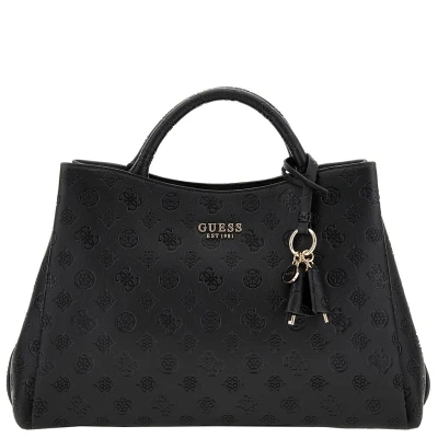 Afbeelding van GUESS schoudertas Phoebe Large Girlfriend Satchel Black Logo zwart
