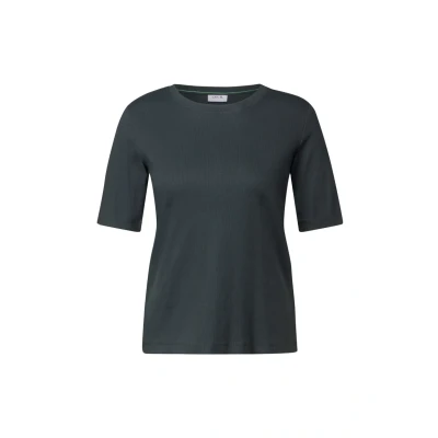 Afbeelding van Cecil Tshirt basic, Dames, Maat: Large, Grün