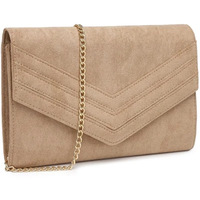 Afbeelding van Miss Lulu Clutch Dames, Elegante Enveloptas, Vegan Suède Handtas Kleine Envelop Crossbody Schoudertas Avondtas