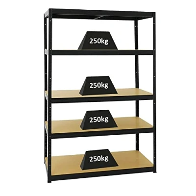 Afbeelding van PROREGAL Elephant Big Rek voor zware lasten, zwart, 180 x 120 60 cm, 250 kg, kelderrek, steekrek, garagerek, opbergrek