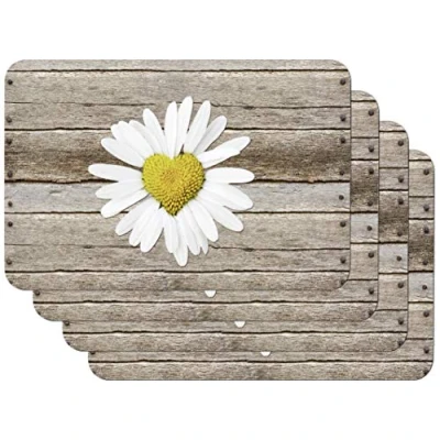 Afbeelding van Venilia Marguerite bedrukte placemats, eetkamertafelset, geschikt voor levensmiddelen, 4 stuks, 30 x 450 cm