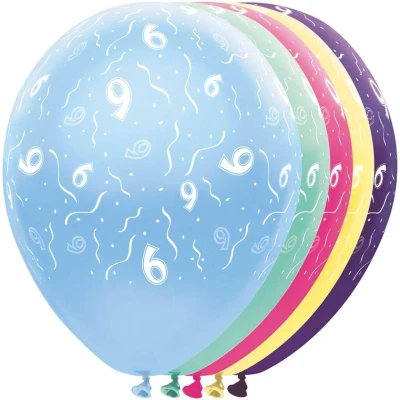 Afbeelding van Ballon metallic 9 jaar 5 stuks