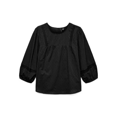 Afbeelding van Vero Moda Vmtrine 3/4 WVN GA NOOS Blouse, Dames, Maat: Large, Black