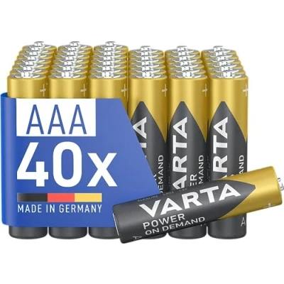 Afbeelding van VARTA Batterijen AAA, verpakking van 40, Power on Demand, Alkaline, 1,5V, milieuvriendelijke verpakking, voor computeraccessoires, Smart Home apparaten, Made in Germany [Exclusief bij Amazon]
