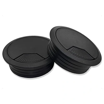 Afbeelding van 2 X Mprofi MT® Kabeldoorvoer Voor Meubels En Bureau Kabelafdekking PC Kabeluitgang Kantoormeubilair Rond Zwart Ø 60 mm