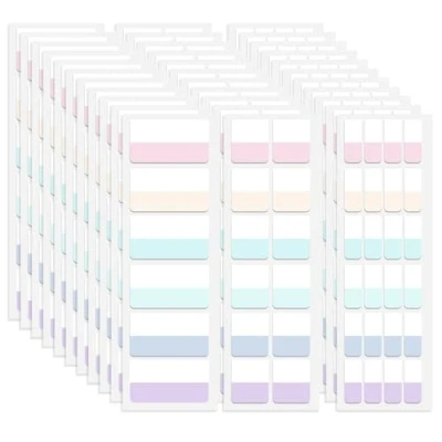 Afbeelding van 420 stuks paginamarkers voor index, zelfklevende notities, 6 kleuren, beschrijfbare etiketten, vlaggen leesnotities, pagina&#039;s of boekmarkeringen, sorteren van bestanden, drie maten: groot, medium