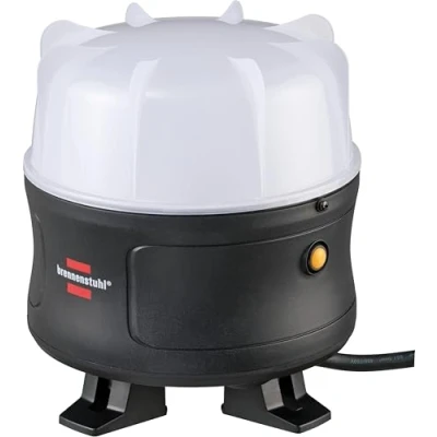 Afbeelding van Brennenstuhl 1171410900 Mobiele 360 LED werklamp / 30W (Schijnwerper 3200lm, 3m kabel en spatwaterdichte contactdoos met zelfsluitend deksel, bouwlamp voor buitengebruik, IP54), 3200 lm, zwart