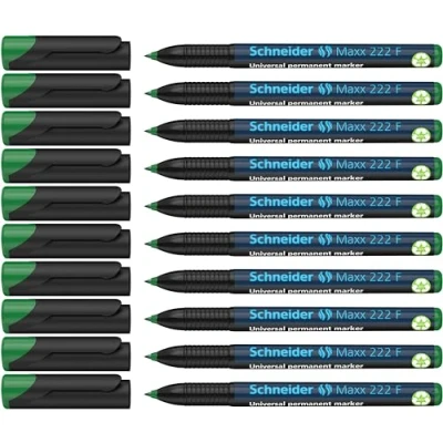 Afbeelding van universele marker Schneider Maxx 222 F permanent groen doos met 10 stuks