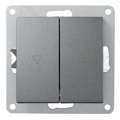 Afbeelding van MC POWER Jaloezie knop FLAIR omhoog en omlaag, 250V /10A, inbouw, antraciet, mat