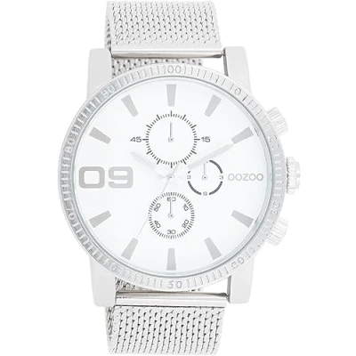 Afbeelding van OOZOO C11213 Horloge Timepieces staal zilverkleurig wit 48 mm