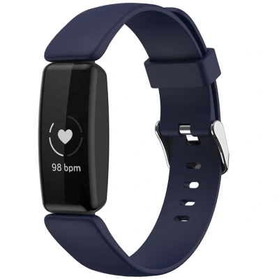 Afbeelding van Siliconen bandje voor de Fitbit Inspire 2 Donkerblauw iMoshion En TPU (zacht)