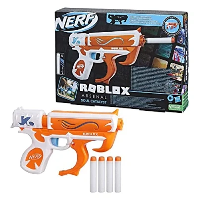 Afbeelding van Nerf Roblox Arsenal: Soul Catalyst Blaster, bevat code voor een exclusief virtueel item, 4 Elite darts