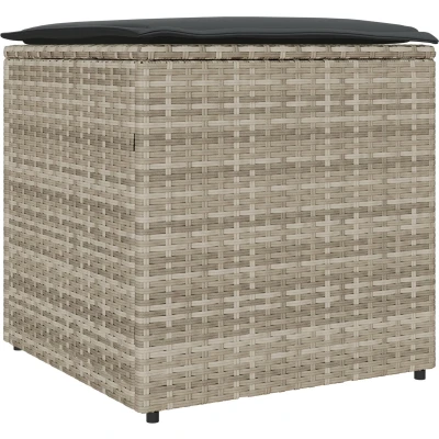 Afbeelding van vidaXL Buiten Opbergdoos Lichtgrijs en donkergrijs Synthetisch rattan