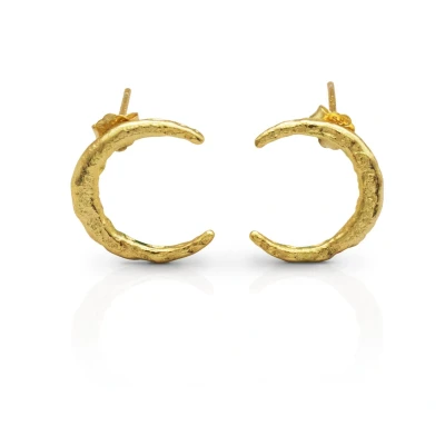 Afbeelding van Schitterende 14K Gold Plated Zilveren Maan Oorbellen