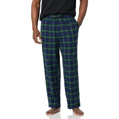 Afbeelding van Amazon Essentials Men&#039;s Flanellen pyjamabroek (verkrijgbaar in grote en lange maten), Groen Koningsblauw Geruit, XS