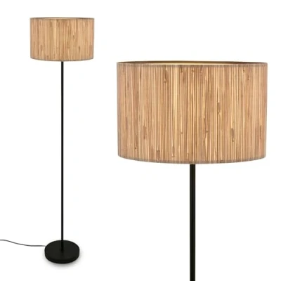 Afbeelding van Briloner Vloerlamp Slama, natuurlijke kleur, metaal, zeegras, E27