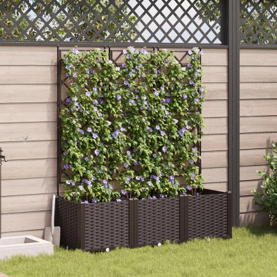 Afbeelding van vidaXL Tuinplanten Bruin Kunststof 120 x 40 143 cm Duurzaam Plantbak