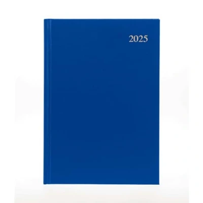 Afbeelding van Collins Essential 2025 Zakelijk Dagboek A4 Week to View Planner met Leathergrain Hardback Cover Blauw ESSA43.60 25