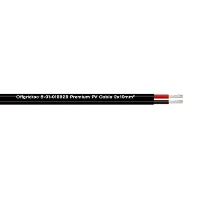 Afbeelding van Offgridtec 2 x 10 mm² PV1 F tweeaderige zonnekabel, zwart, 20 m
