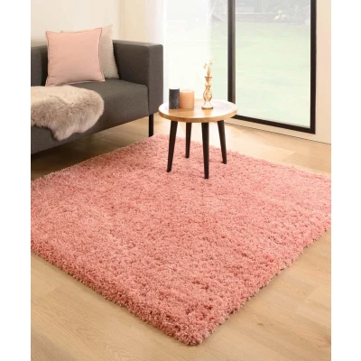 Afbeelding van Vierkant Hoogpolig Vloerkleed Cozy Shaggy Roze 160x160 Cm