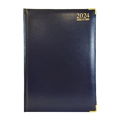 Afbeelding van G4GADGET G4 2024 Blauw A5 Week to View Dagboek Hardback Cover 70GSM Papier voor Zakelijk Kantoor &amp; Thuis