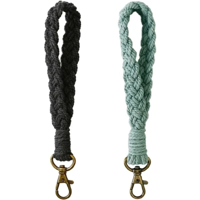 Afbeelding van Ibenzoa® Handgemaakte Macramé Sleutelhangers Boho Lanyard Set voor Dames