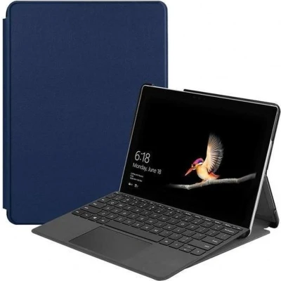 Afbeelding van Case2go Tablet Hoes geschikt voor Microsoft Surface Go 2 Tri Fold Book Case Donker Blauw