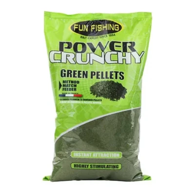 Afbeelding van Fun Fishing Power Crunch (2 kilo) Soort : Green Pellets