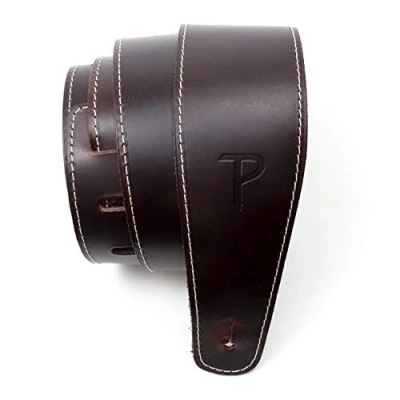 Afbeelding van Perri&#039;s Leathers Ltd Gitaarband, 2.5 breed honkballeer, verstelbare lengte, (SP25S 7053) wijn, gemaakt in Canada SP25S 7053
