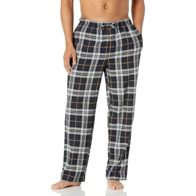 Afbeelding van Amazon Essentials Men&#039;s Flanellen pyjamabroek (verkrijgbaar in grote en lange maten), Zwart Geel Plaid, XXL