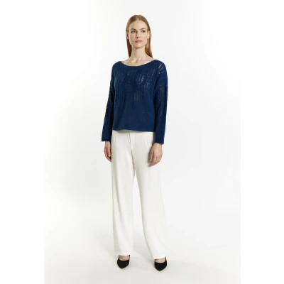 Afbeelding van Dreimaster Trui, Dames, Maat: M/L, Blau grau
