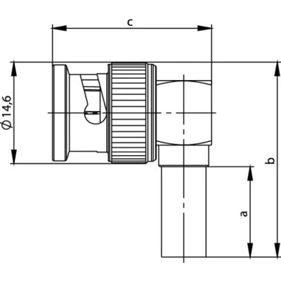 Afbeelding van Telegärtner J01000A1258 BNC connector Stekker, haaks 50 Ω 1 stuk(s)