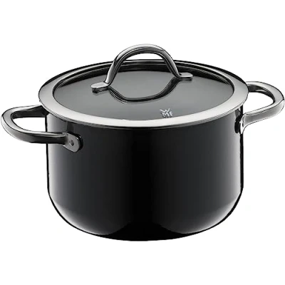 Afbeelding van WMF Fusiontec Inspire Grote kookpan, 20 cm, glazen deksel, vleespan, inductie, 3,7 l, high tech keramiek, krasbestendig, ongecoat, zwart, Made in Germany